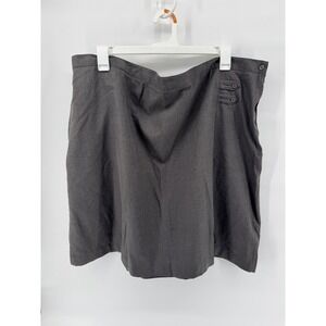 Lands End Womens Gray Skirt Size 26 Button Detail Above the Knee Business Casual